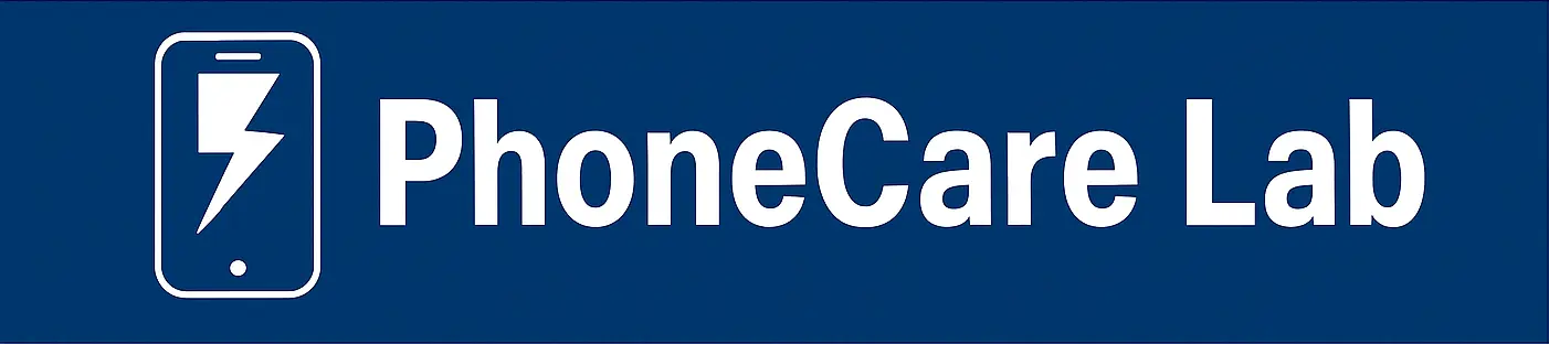 PhoneCare Lab logo – smartphone, tablet, and laptop repair and retail shop at Hawthorn Mall, Vernon Hills, IL.